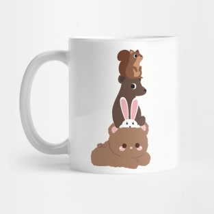 Teddy Bear Rabbit Bear Squirrel Stack Funny Mug